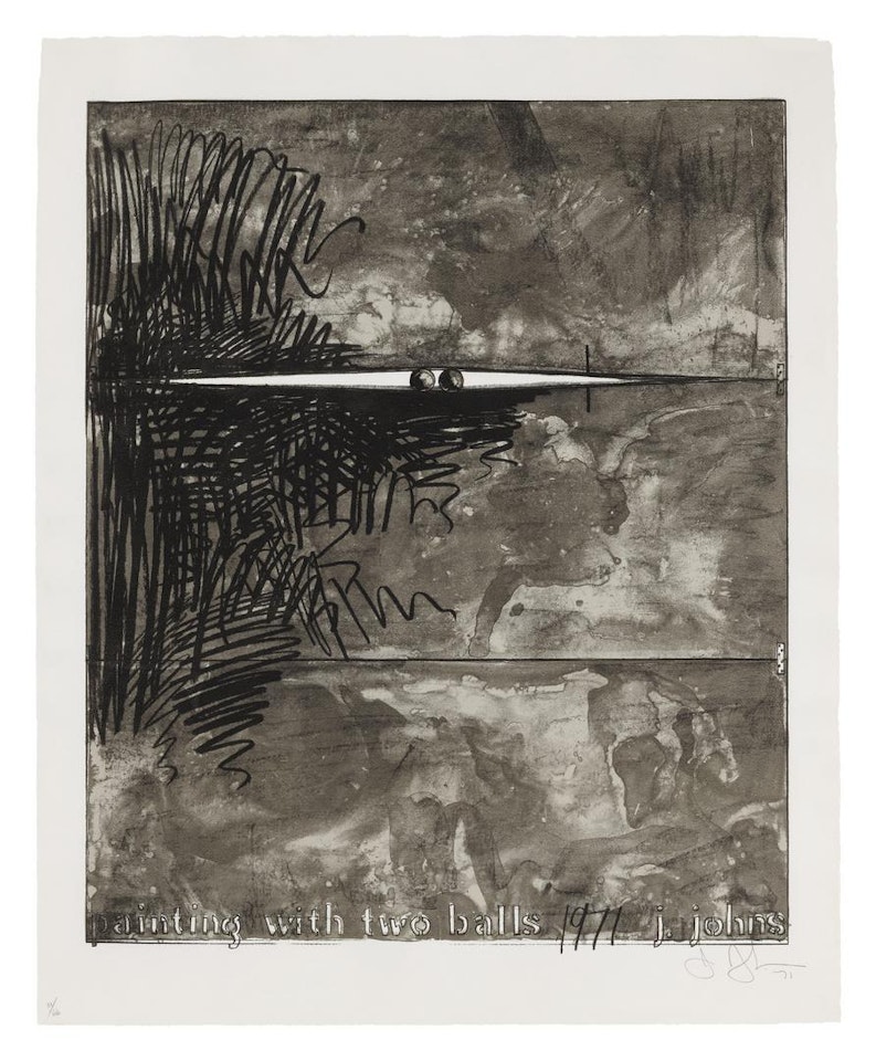 PAINTING WITH TWO BALLS (GRAYS) (ULAE 88) by Jasper Johns