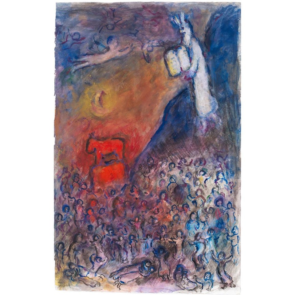 Moïse et le veau d'or by Marc Chagall