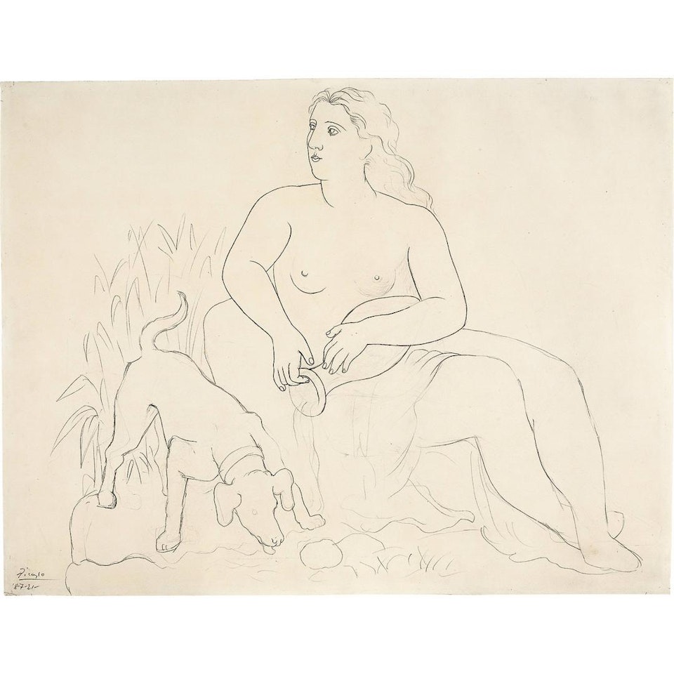 La Source / Femme au chien by Pablo Picasso