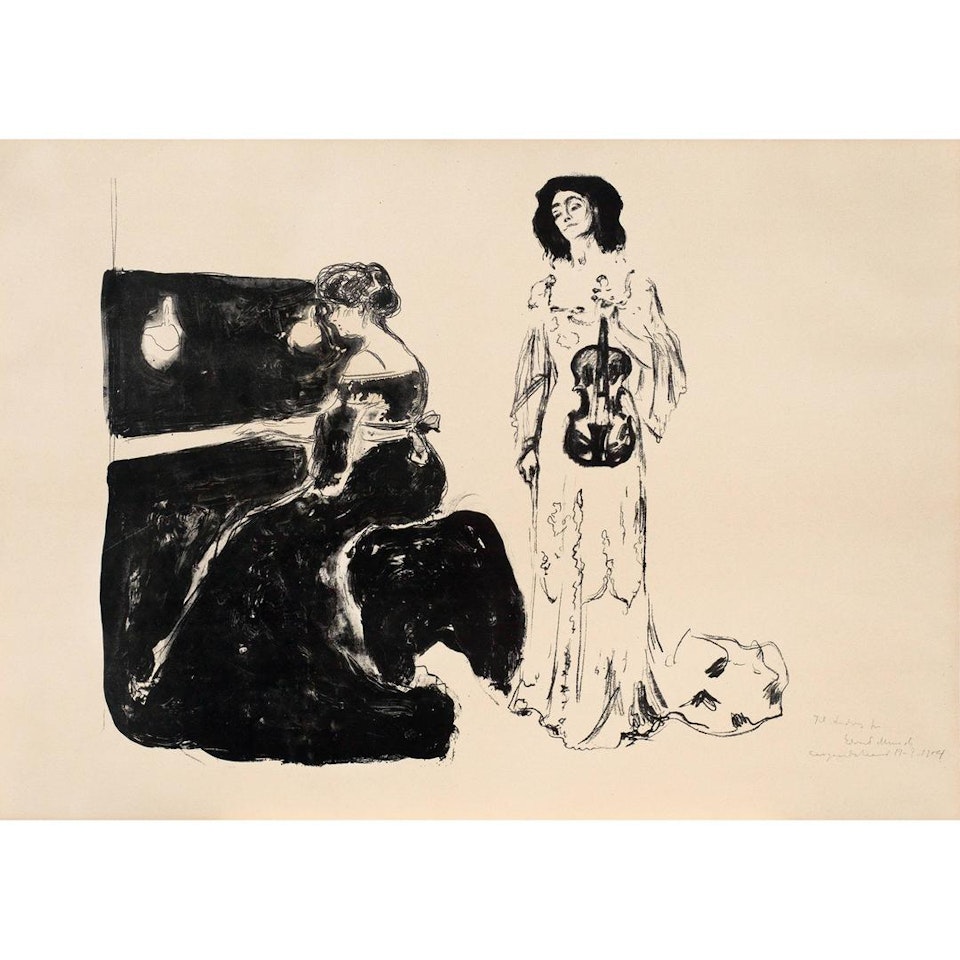 Geigenkonzert - Eva Mudocci und Bella Edwards by Edvard Munch
