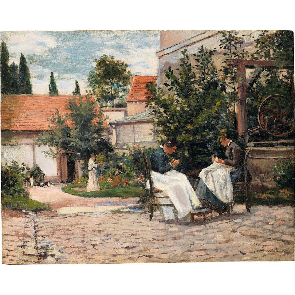 Gisors - La couture au jardin by Maximilien Luce