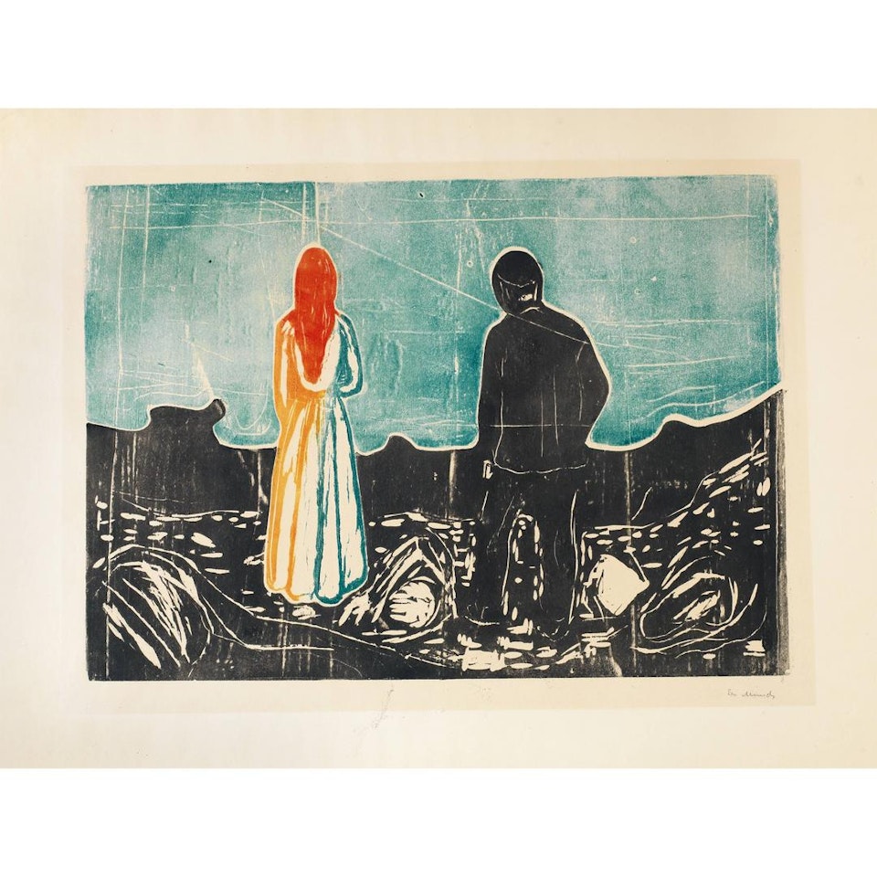 Zwei Menschen - Die Einsamen
; The Lonely Ones - Two Human . . . by Edvard Munch