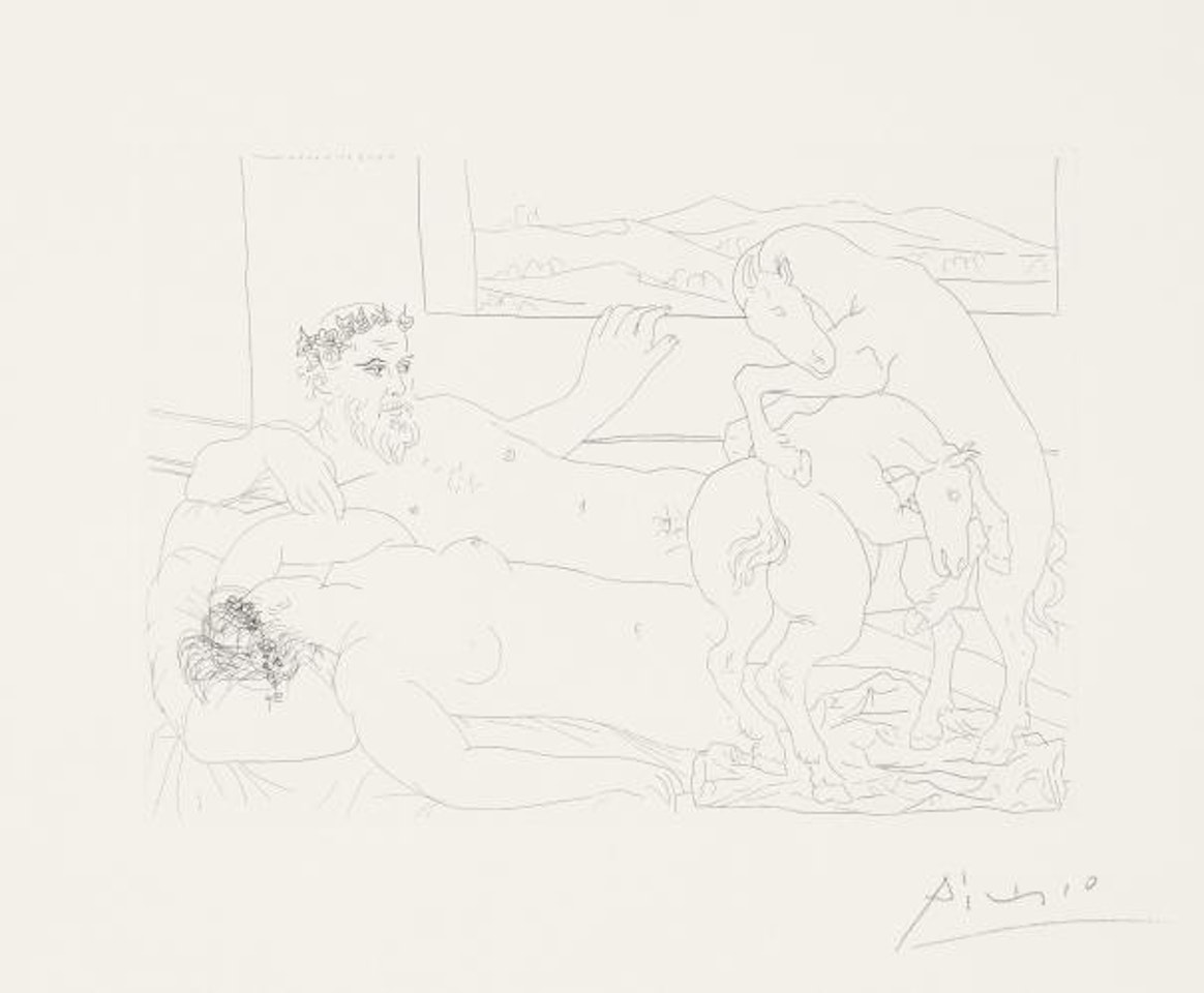 Le Repos du sculpteur III (The Resting Sculptor III), plate 64 from La Suite Vollard by Pablo Picasso