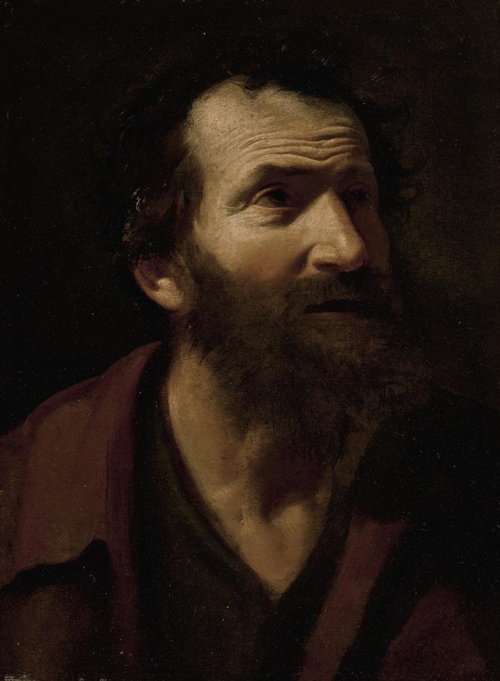 PORTRAIT OF A BEARDED MAN, LOOKING UP by Simon Vouet