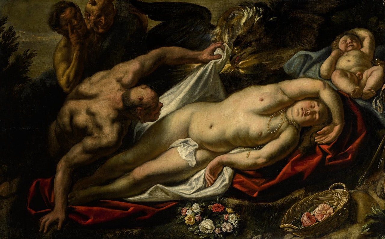 THE SLEEPING ANTIOPE APPROACHED BY JUPITER by Jacob Jordaens