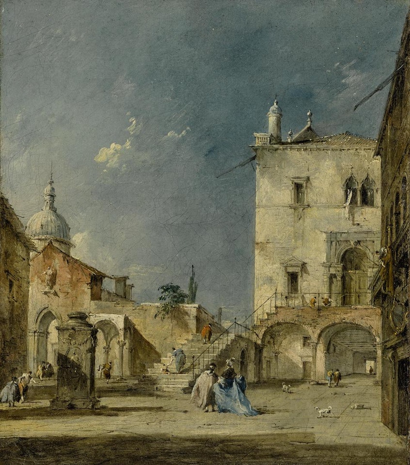 CAPRICCIO VIEW OF A VENETIAN CAMPO by Francesco Guardi