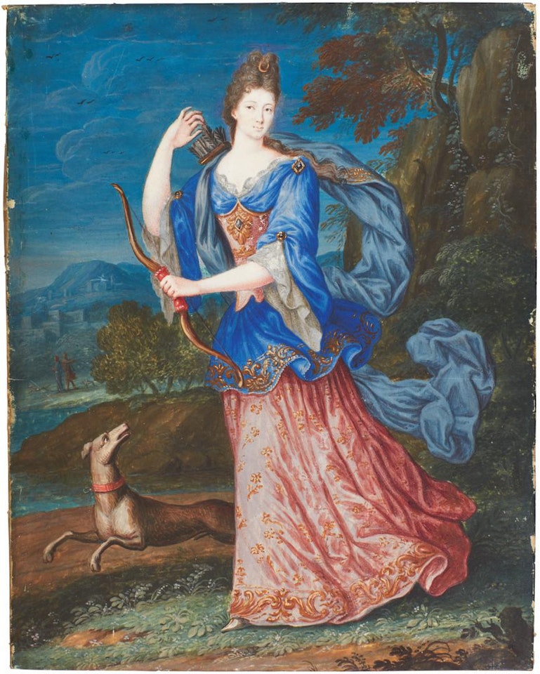 PORTRAIT OF A LADY AS DIANA, GODDESS OF THE HUNT by French School