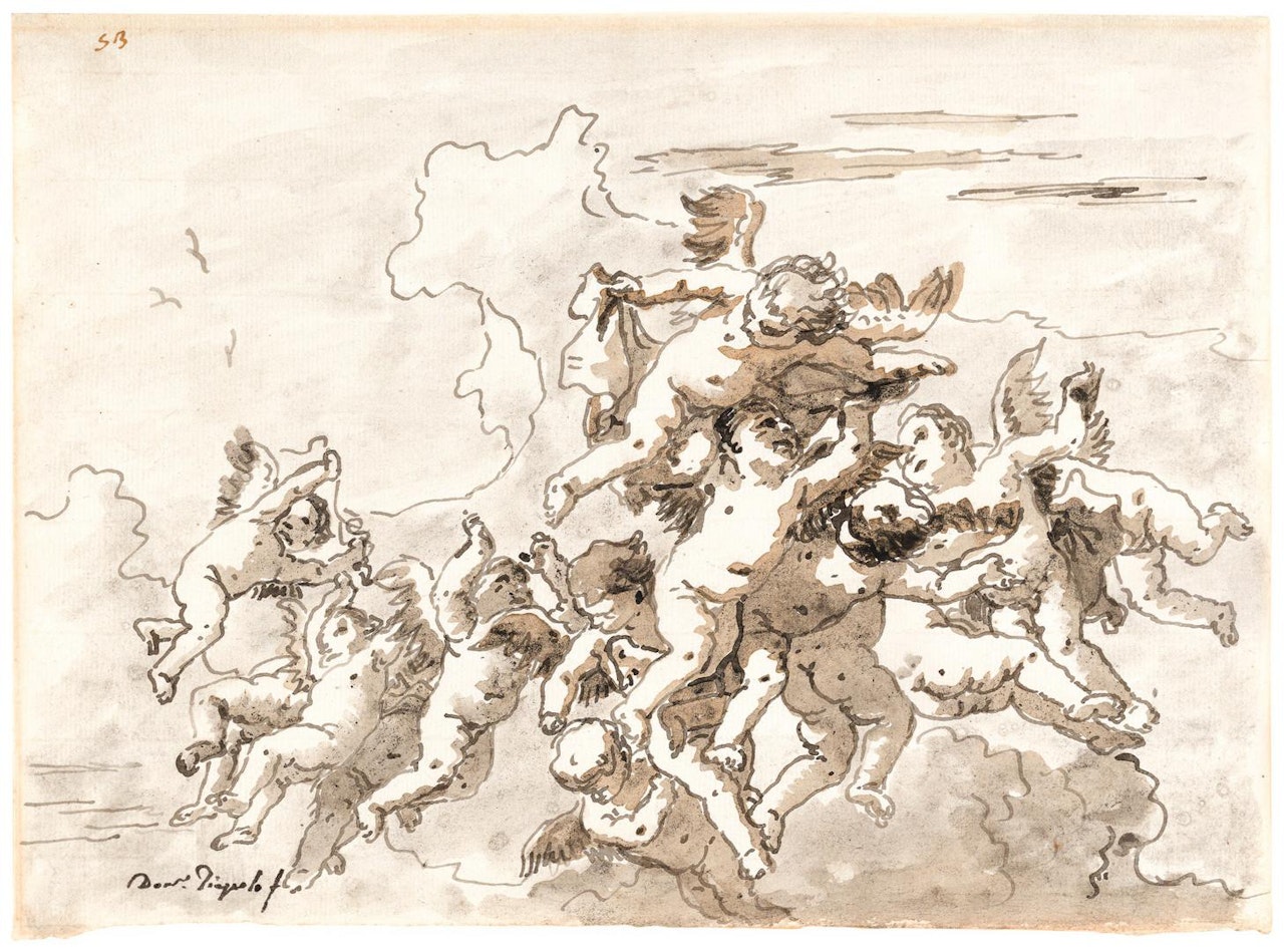 PUTTI IN THE CLOUDS by Giovanni Domenico Tiepolo