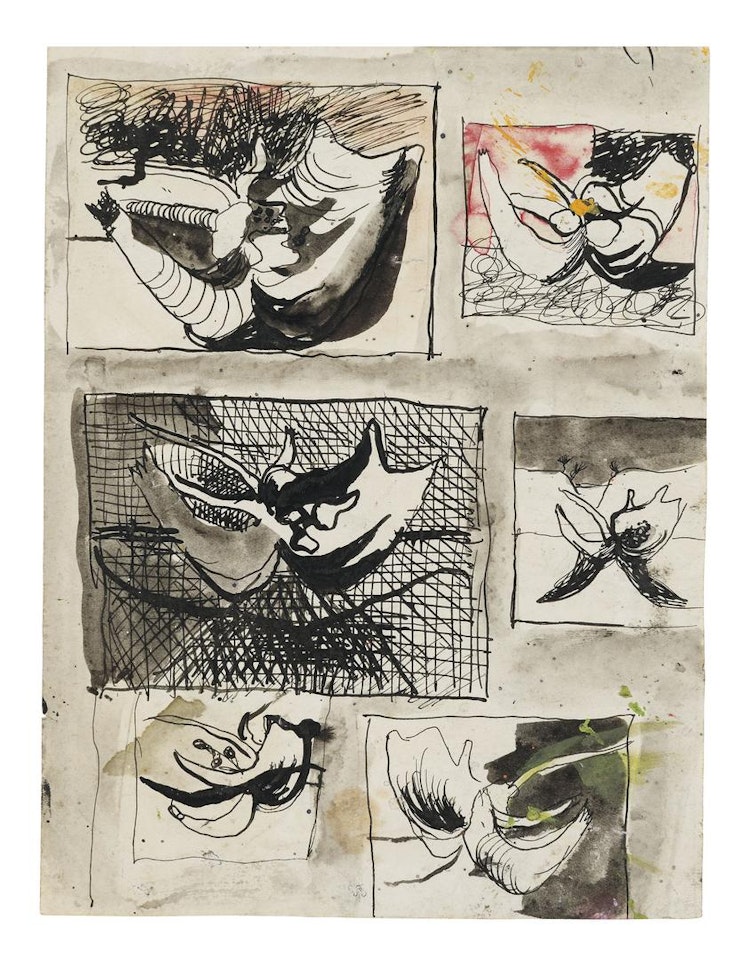 Studies for 'Form in a Landscape' by Graham Sutherland