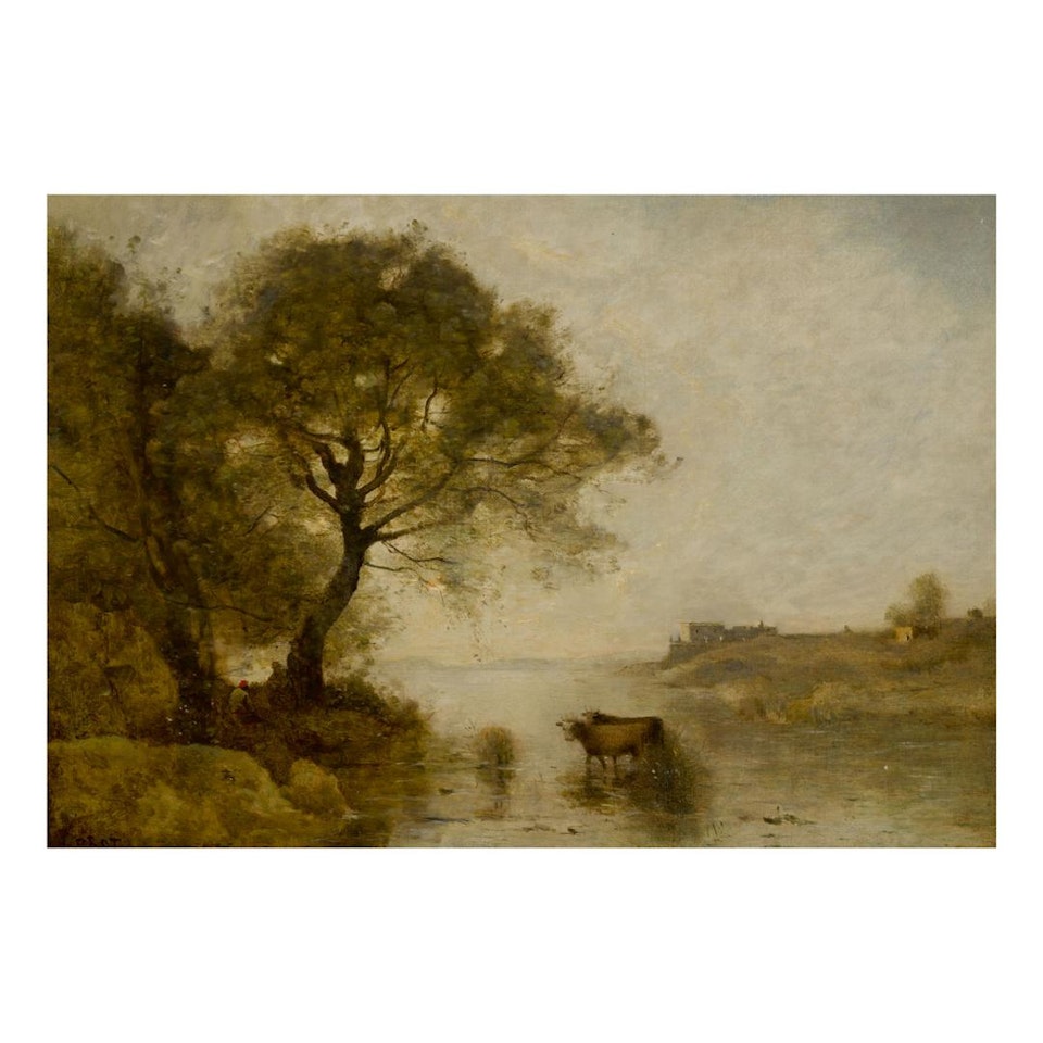 LE GUÉ AU GROS ARBRE by Jean Baptiste Camille Corot