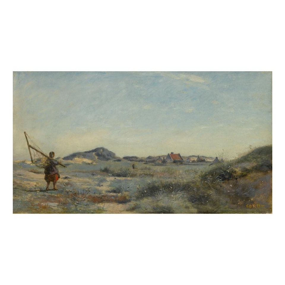 DUNKERQUE. UNE PÊCHEUSE DE CREVETTES by Jean Baptiste Camille Corot