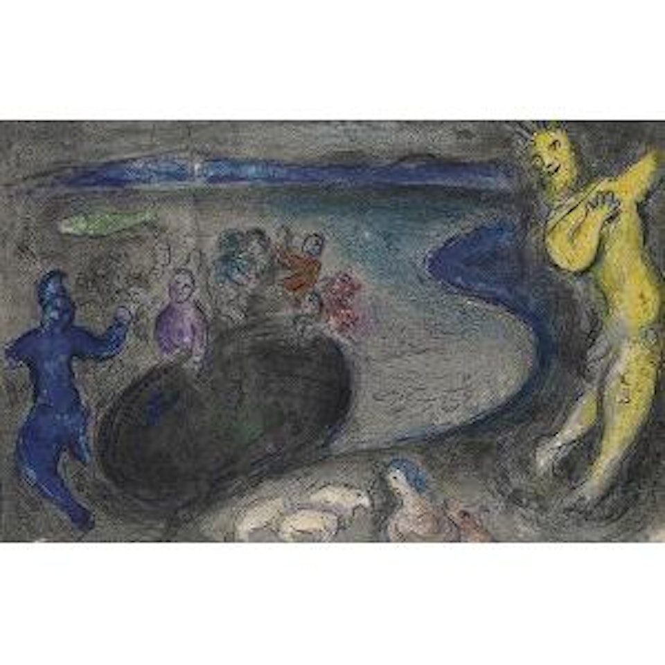 Le songe du Capitaine Bryaxis, from "Daphnis & Chloé" (Cramer 46) (Mourlot 328) by Marc Chagall