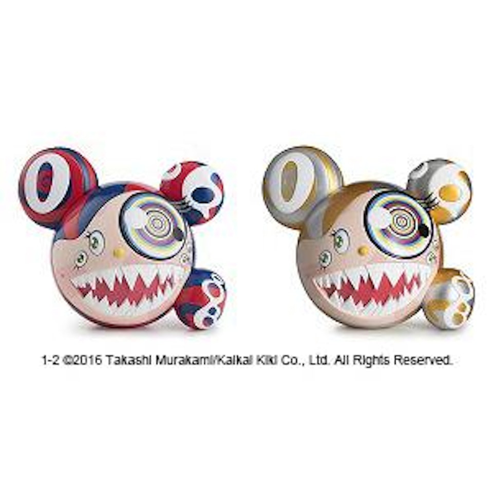 1. Takashi Murakami × Complexcon Mr Dob Figure by Bait × Switch Collectibles (Original Edition); 2. Takashi Murakami × Complexcon Mr Dob Figure by Bait × Switch Collectibles (Gold Edition) by Takashi Murakami