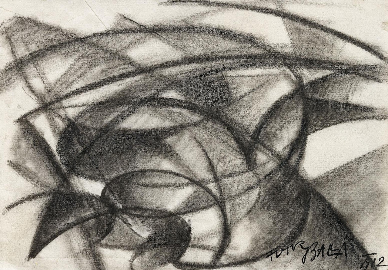 Linea di velocità + vortice by Giacomo Balla