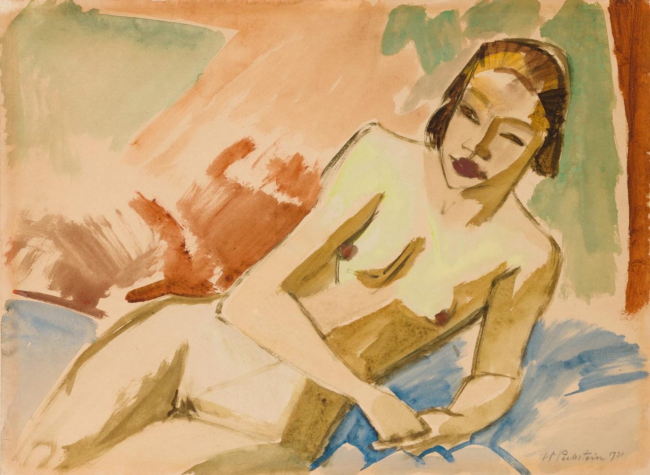 WEIBLICHER AKT (FEMALE NUDE) by Max Pechstein
