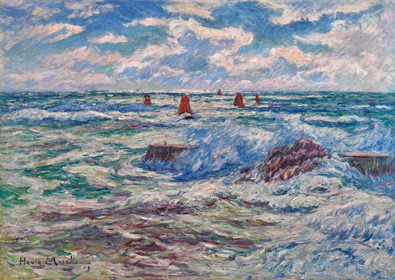 GROS TEMPS À DOËLAN, BRETAGNE by Henry Moret