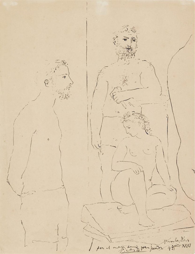 LES ARTISTES ET LE MODÈLE by Pablo Picasso