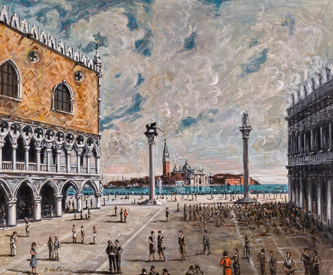 PIAZZETTA S. MARCO E L'ISOLA DI S. GIORGIO (PIAZZA SAN MARCO AND THE ISLAND OF SAN GIORGIO) by Giorgio de Chirico