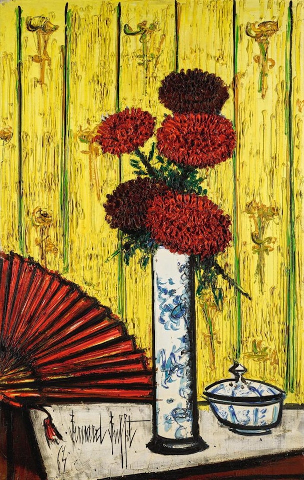 CHRYSANTHÈMES ET ÉVENTAIL by Bernard Buffet