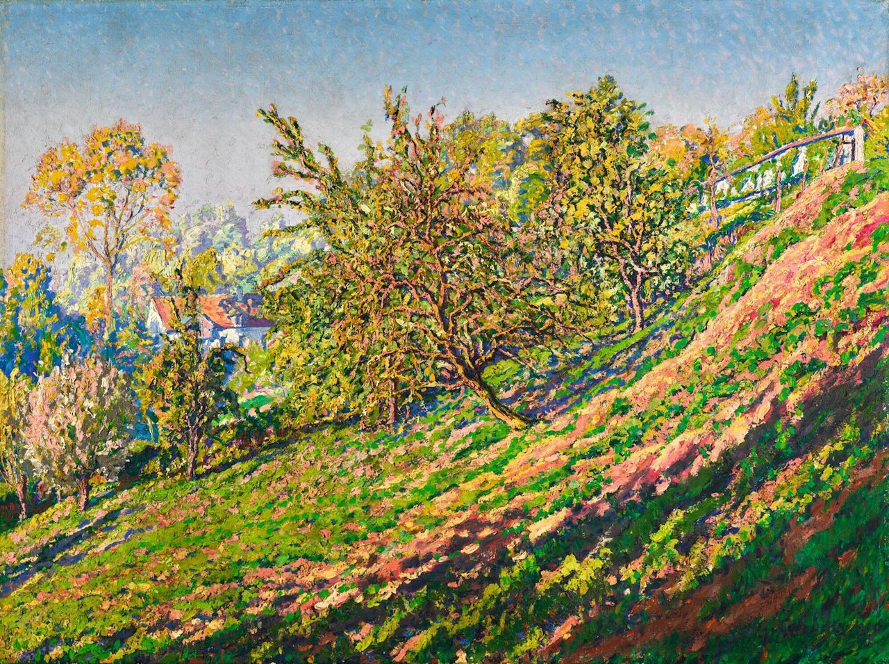 ARBRES EN FLANC DE COLLINE by Gustave Cariot