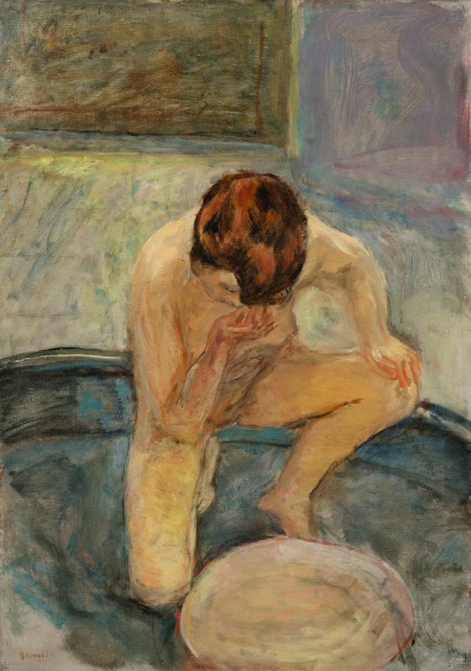 FEMME ACCROUPIE OR NU AU TUB by Pierre Bonnard