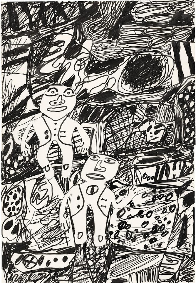 PAYSAGE AVEC DEUX PERSONNAGES by Jean Dubuffet