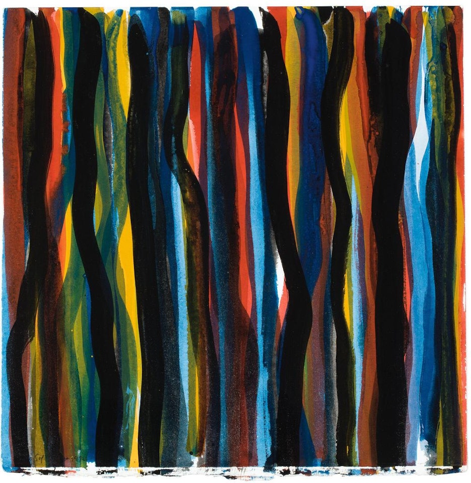 IRREGULAR VERTICAL BANDS OF COLOR SUPERIMPOSED by Sol LeWitt