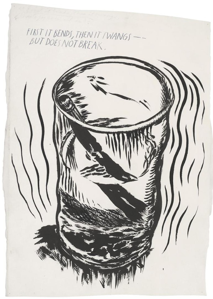 No Title (First it bends...) by Raymond Pettibon