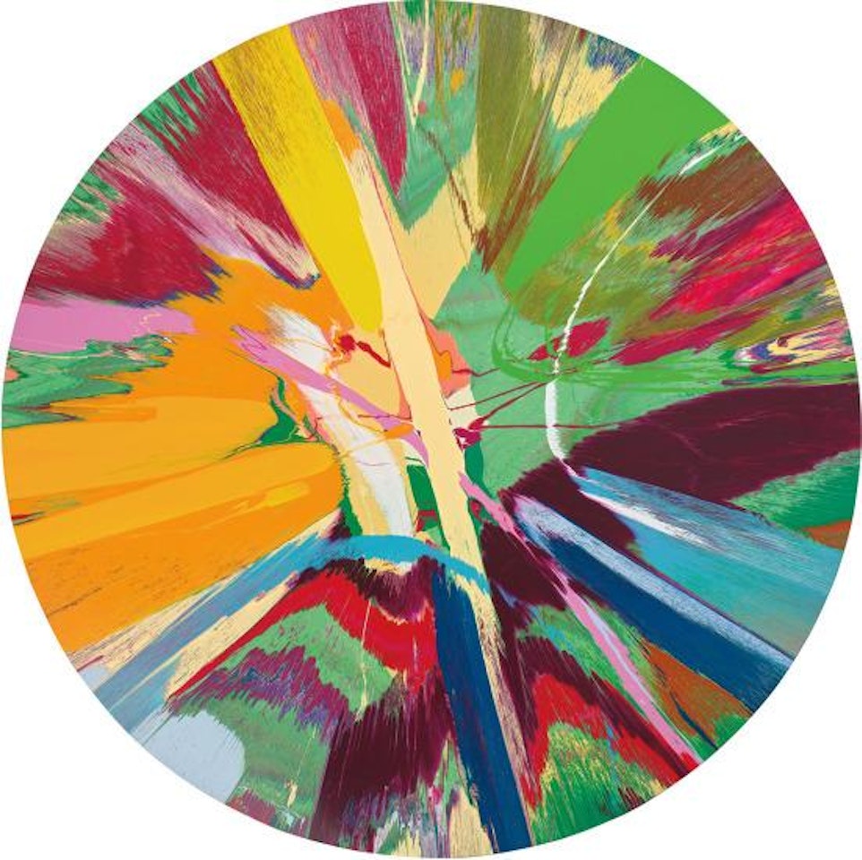 Beautiful tropical, jungle painting (with pink snot) by Damien Hirst