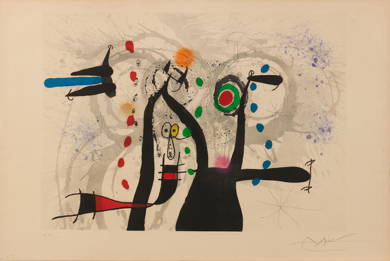 JOUEUR DE BUGLE AUX OISEUX (DUPIN 584) by Joan Miró