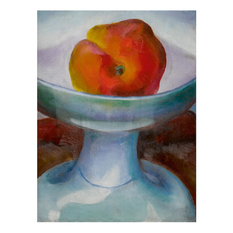 UNTITLED (APPLE AND WHITE DISH) by Georgia O'Keeffe