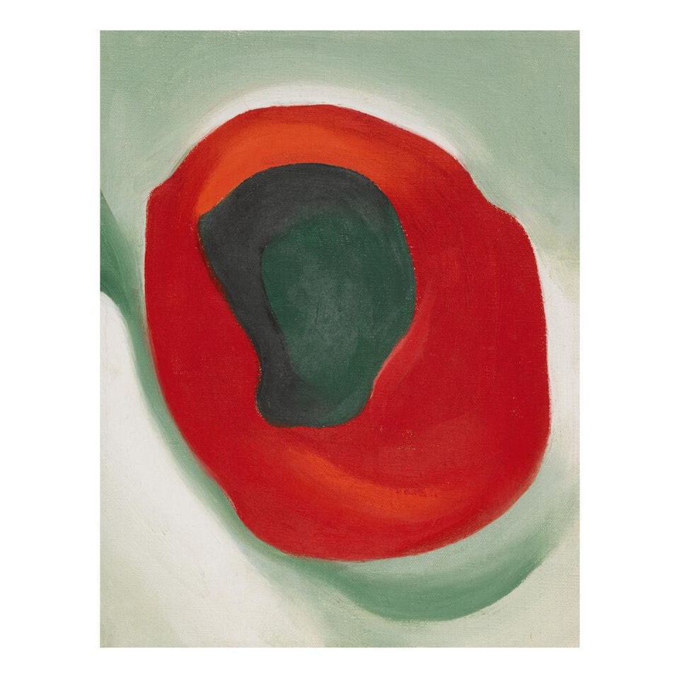 UNTITLED (ALLIGATOR PEAR IN RED DISH) by Georgia O'Keeffe