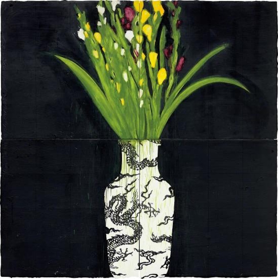 Gladiolas in a Chinese Vase Nov 9 1989 by Donald Sultan