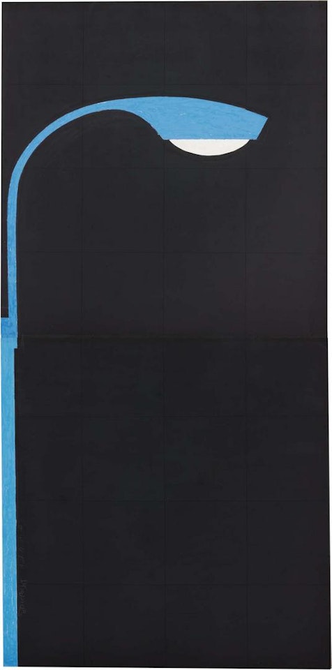 STREETLIGHT - BLUE STREETLIGHT MARCH 11, 1982 by Donald Sultan