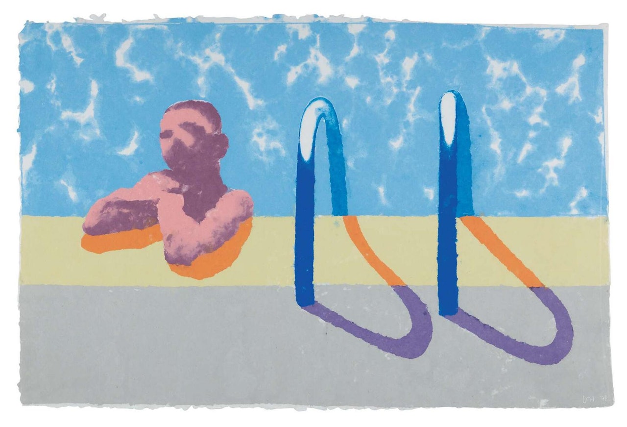 GREGORY IN THE POOL (PAPER POOL 4) by David Hockney
