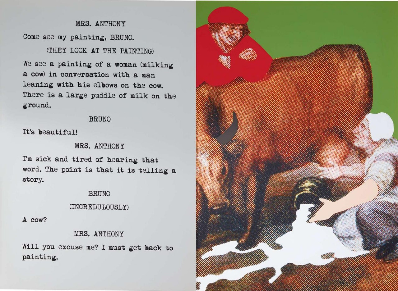 MOVIE SCRIPTS/ART: A LARGE PUDDLE OF MILK DIPTYCH by John Baldessari