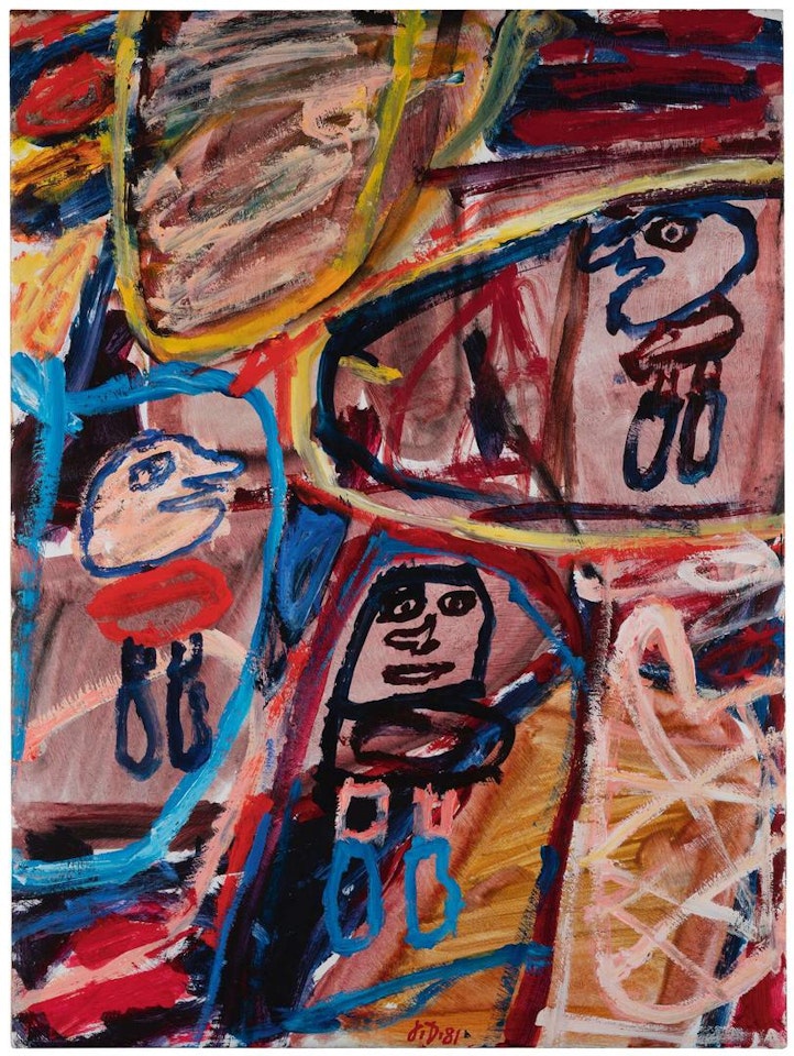 SITE AVEC 3 PERSONNAGES  by Jean Dubuffet