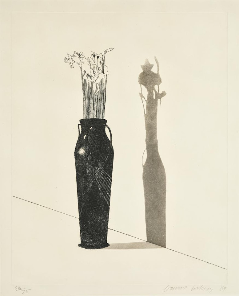VASE AND FLOWERS (SCOTTISH ARTS COUNCIL 69; MUSEUM OF CONTEMPORARY ART TOKYO 66) by David Hockney