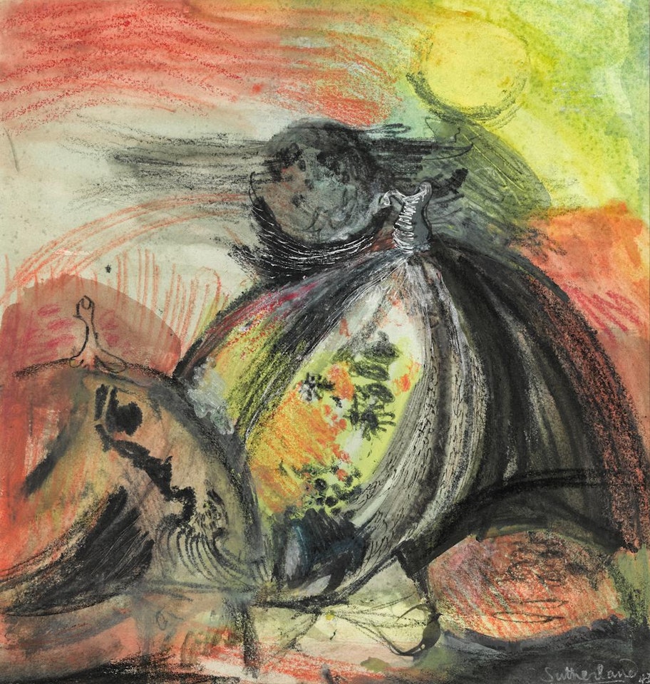 STUDY FOR FOLDED HILLS by Graham Sutherland