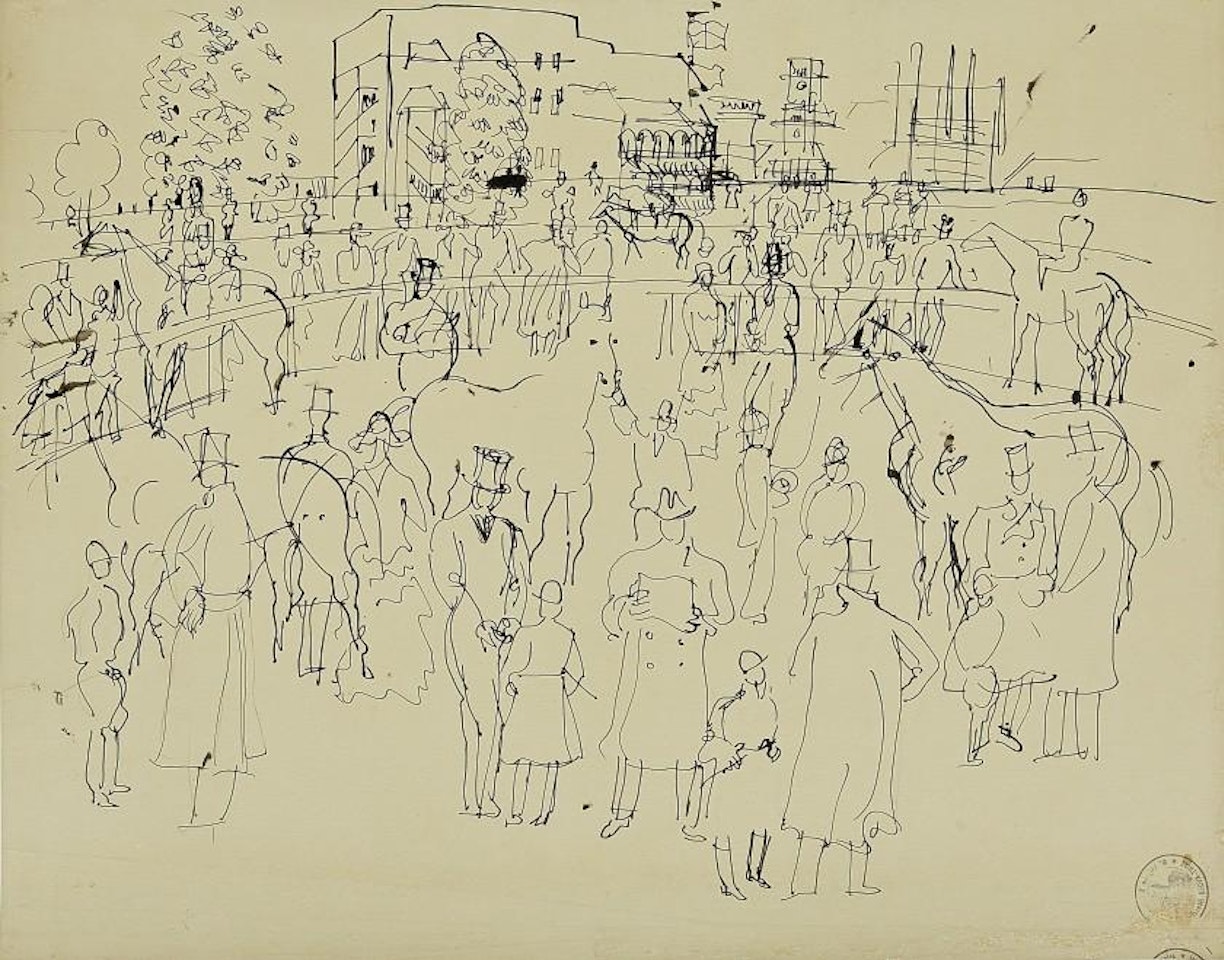 Paddock scene at Ascot by Raoul Dufy