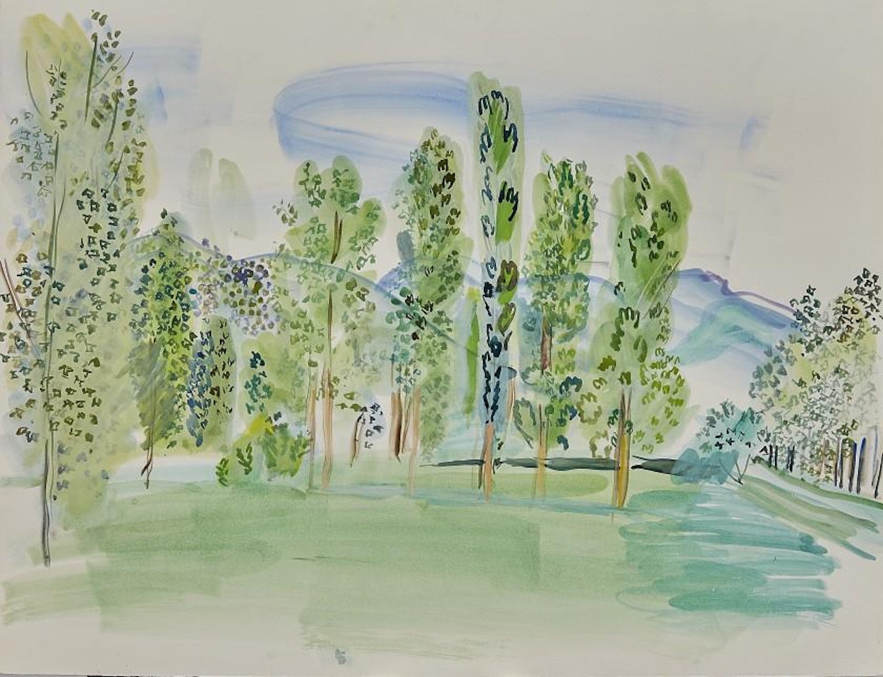 Landscape of the Pyrenees or Poplars by Raoul Dufy