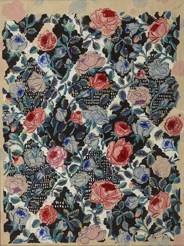 Roses on black diamonds by Raoul Dufy