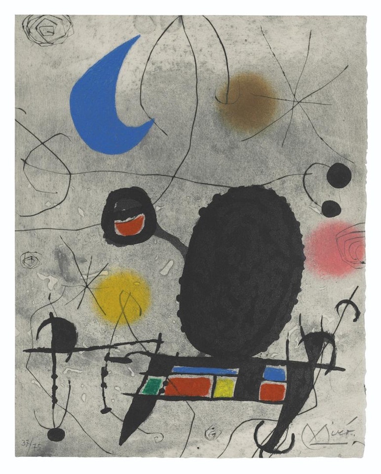 One Plate, from: L'Oiseau Solaire, L'Oiseau Lunaire, Étincelles by Joan Miró