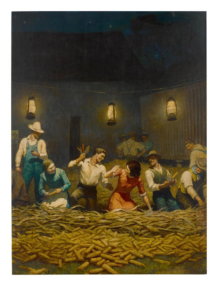 THE HUSKING BEE by Newell Convers Wyeth