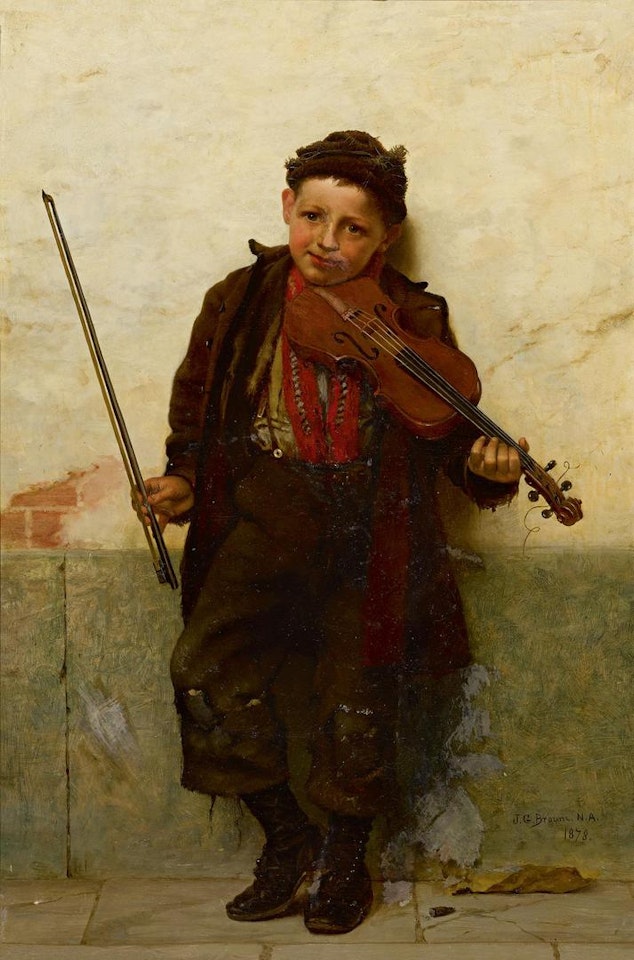 STREET MUSICIAN by John George Brown