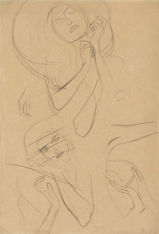 Kopf - und Handstudien by Gustav Klimt