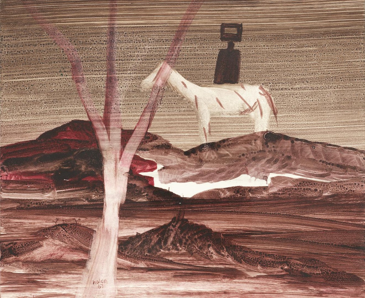 Kelly on horseback by Sidney Nolan