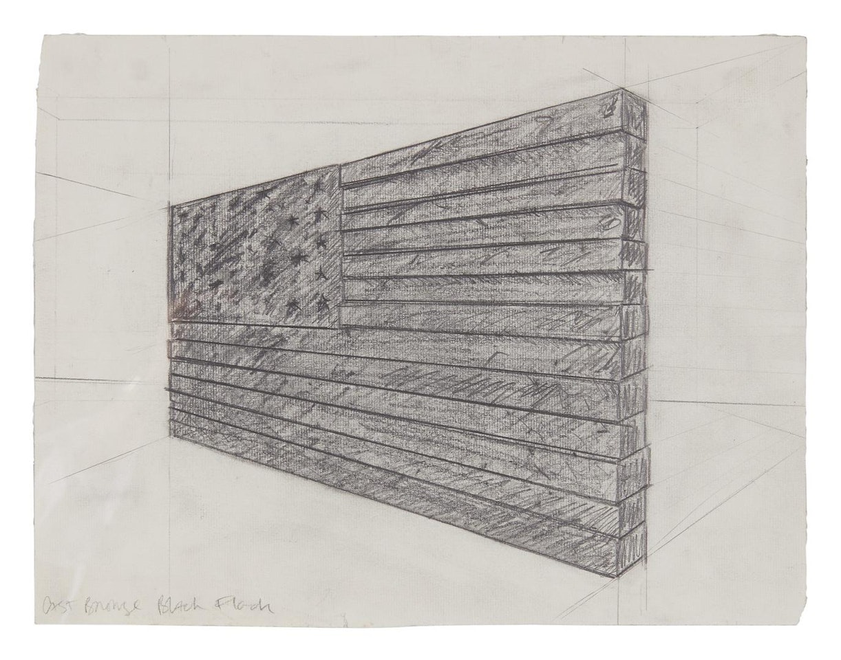 CAST BRONZE BLACK FLAG (STUDY FOR THE BULLET OR THE BALLOT) by Robert Longo