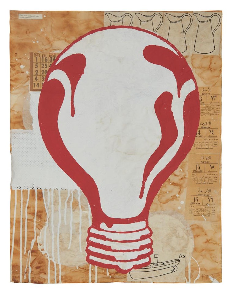 RED LINE DRAWING NO.16 by Donald Baechler