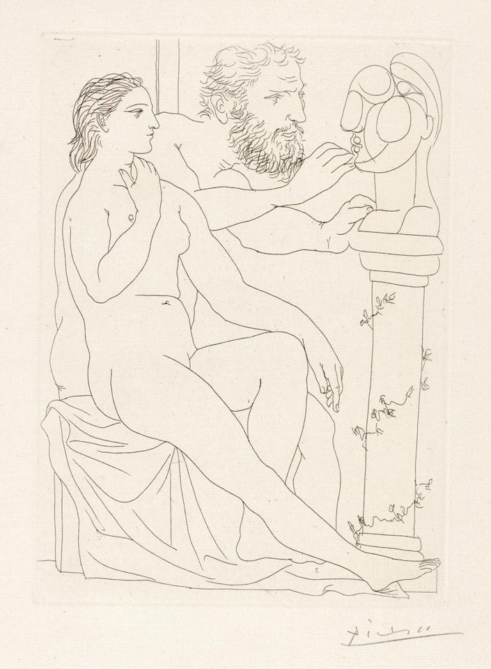 SCULPTEUR, MODÈLE ET BUSTE SCULPTÉ (B. 148; BA. 300) by Pablo Picasso